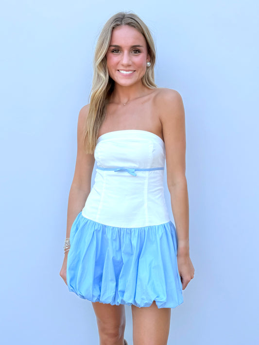 Blue/White Bowtie Mini