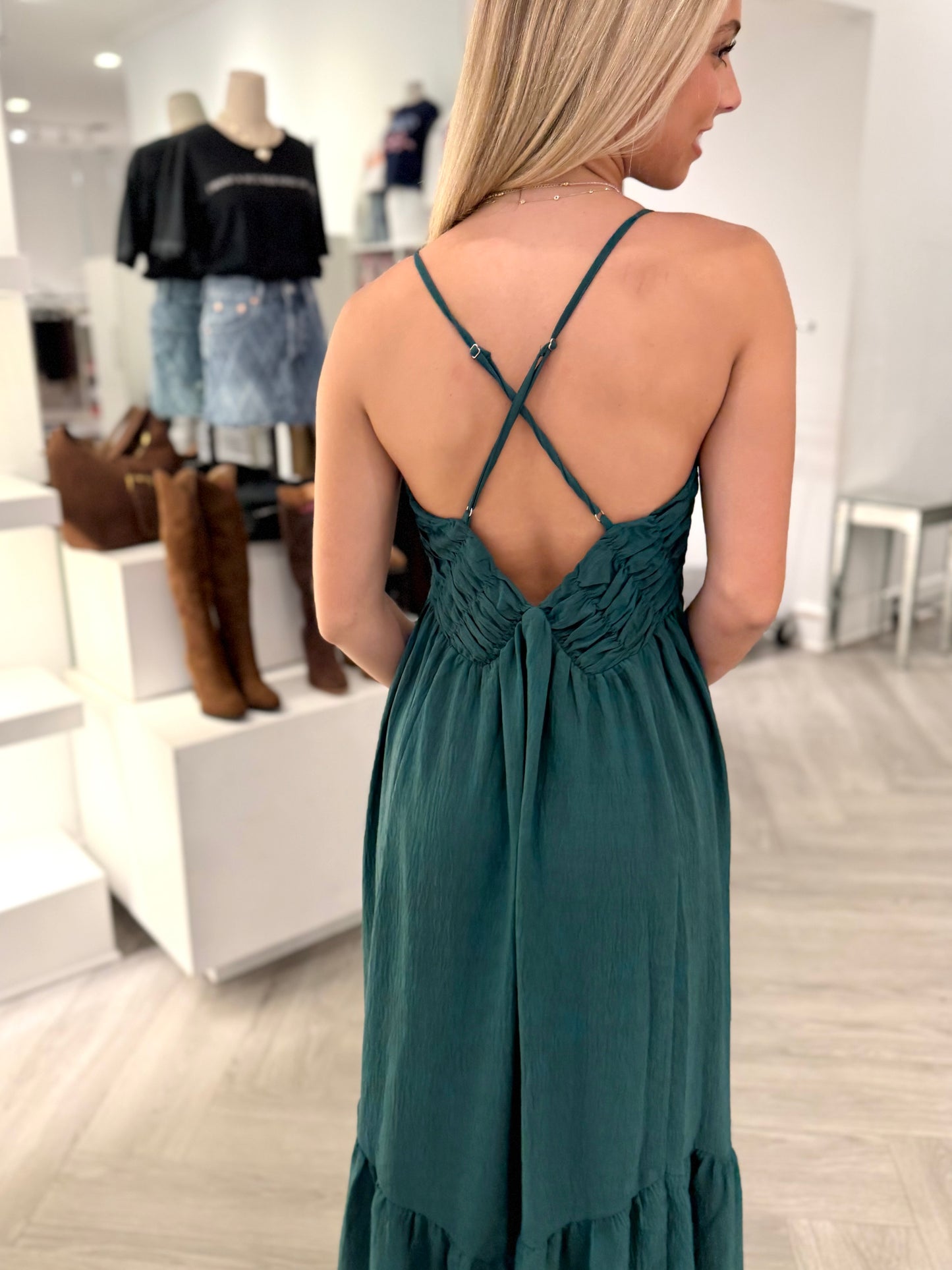 Emerald Cinched Top Maxi