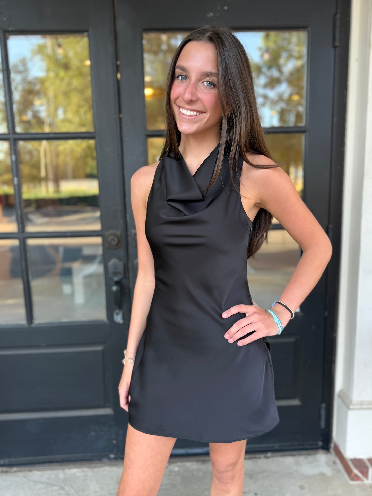 Black Cowl Neck Mini