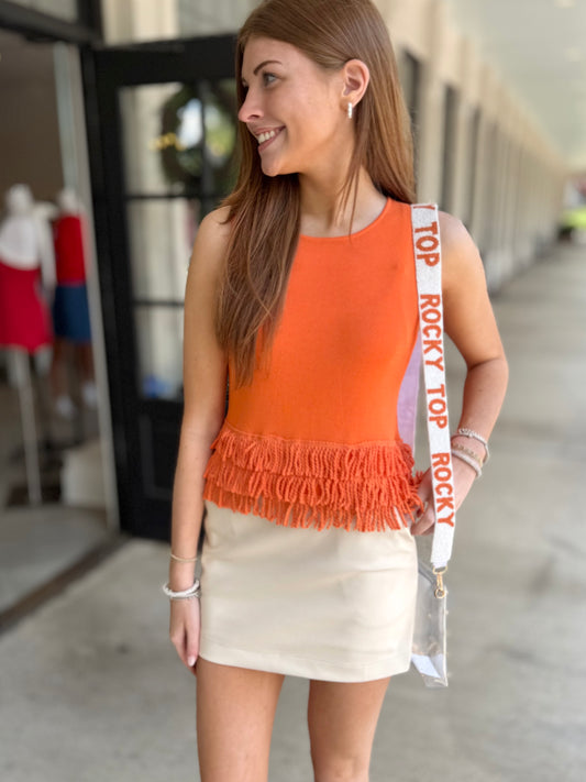 Knit Crop Top with Fringe (3 Colors)
