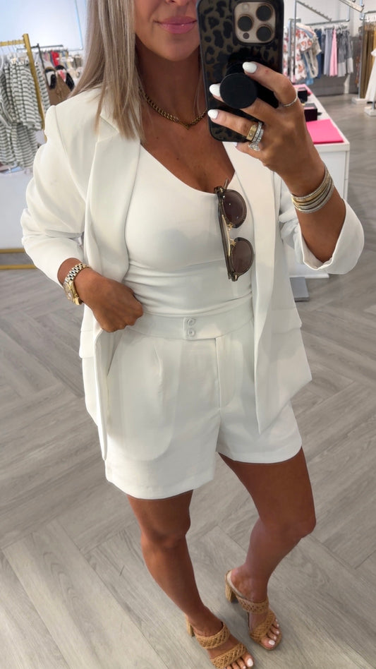 White Suit Up Short