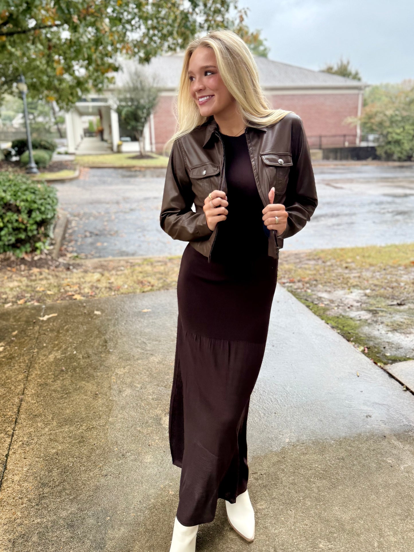 Brown Sheer Maxi Dress