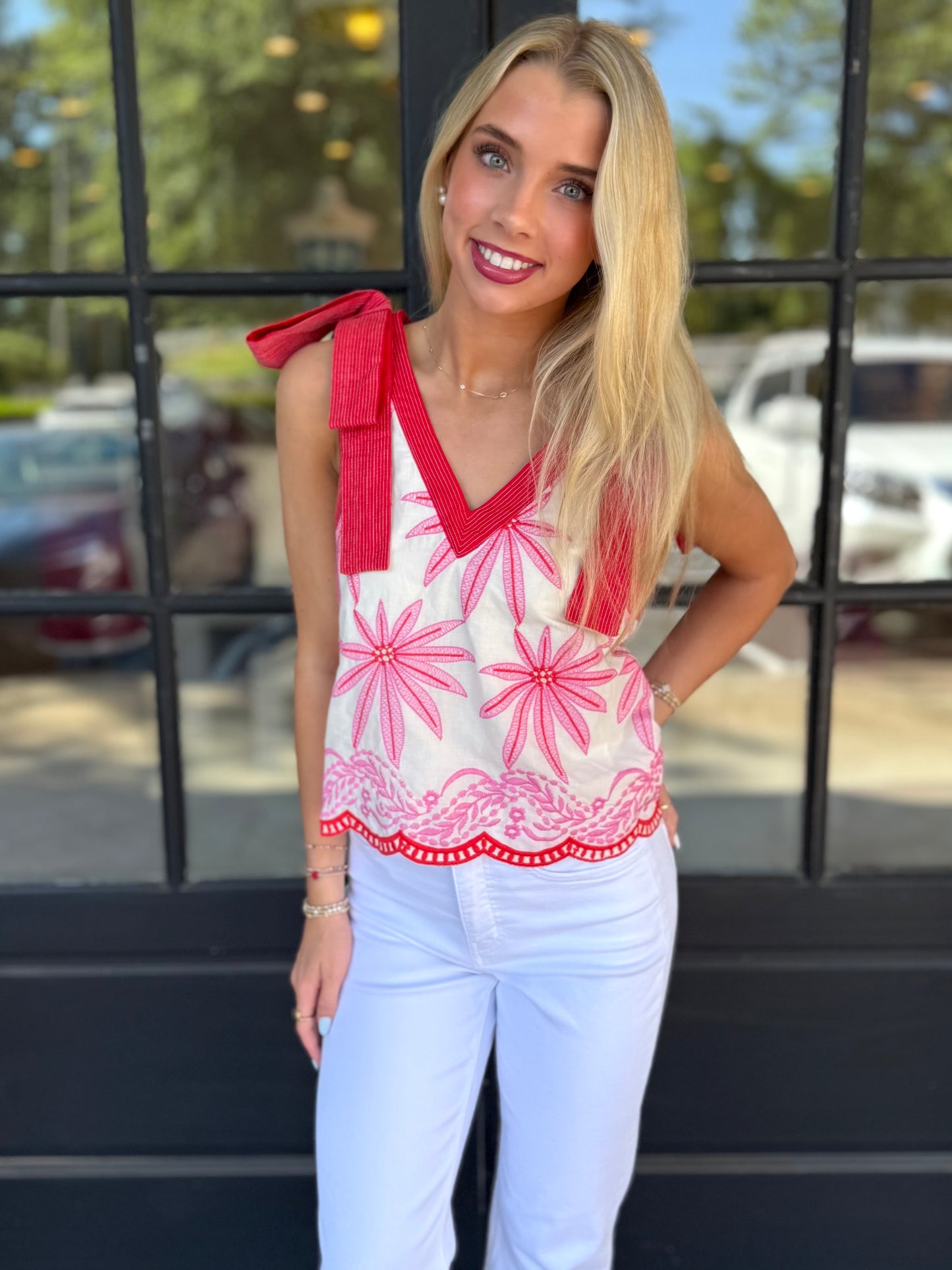 Pink Stitched Palm Top