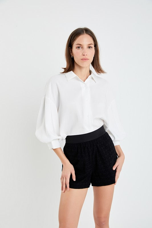 Ballon Sleeve Shirt (2 colors)