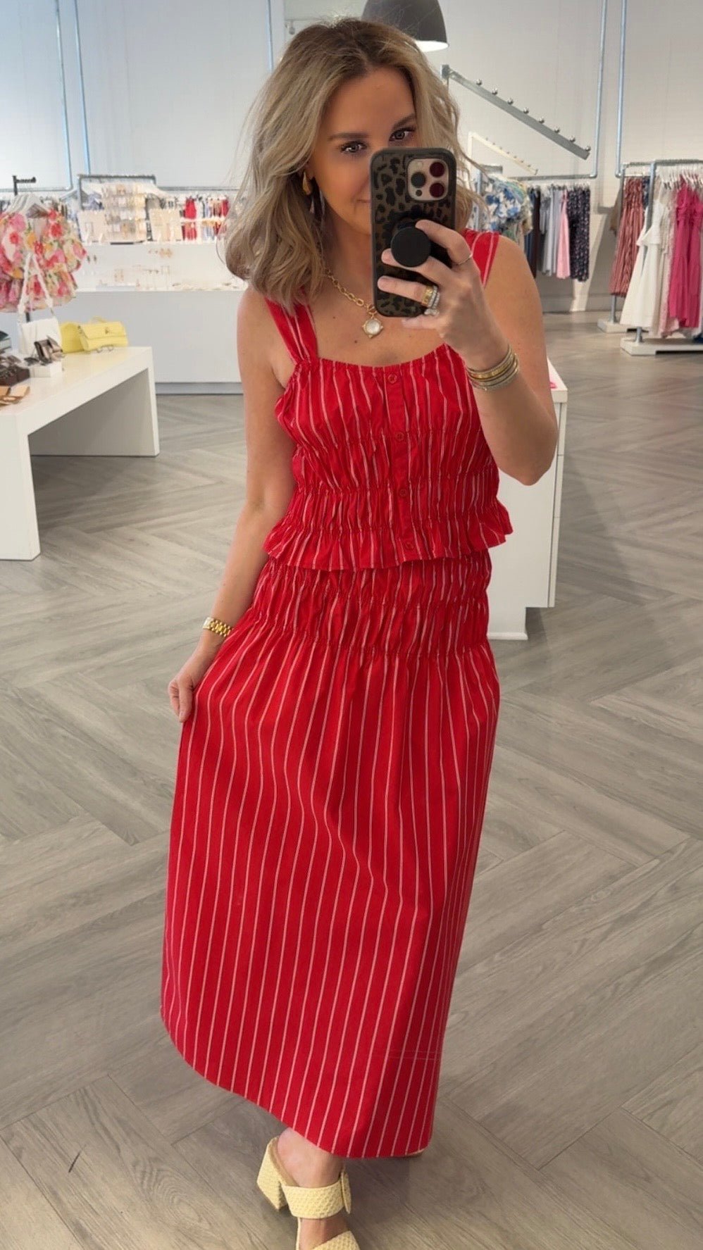 Red Striped Skirt