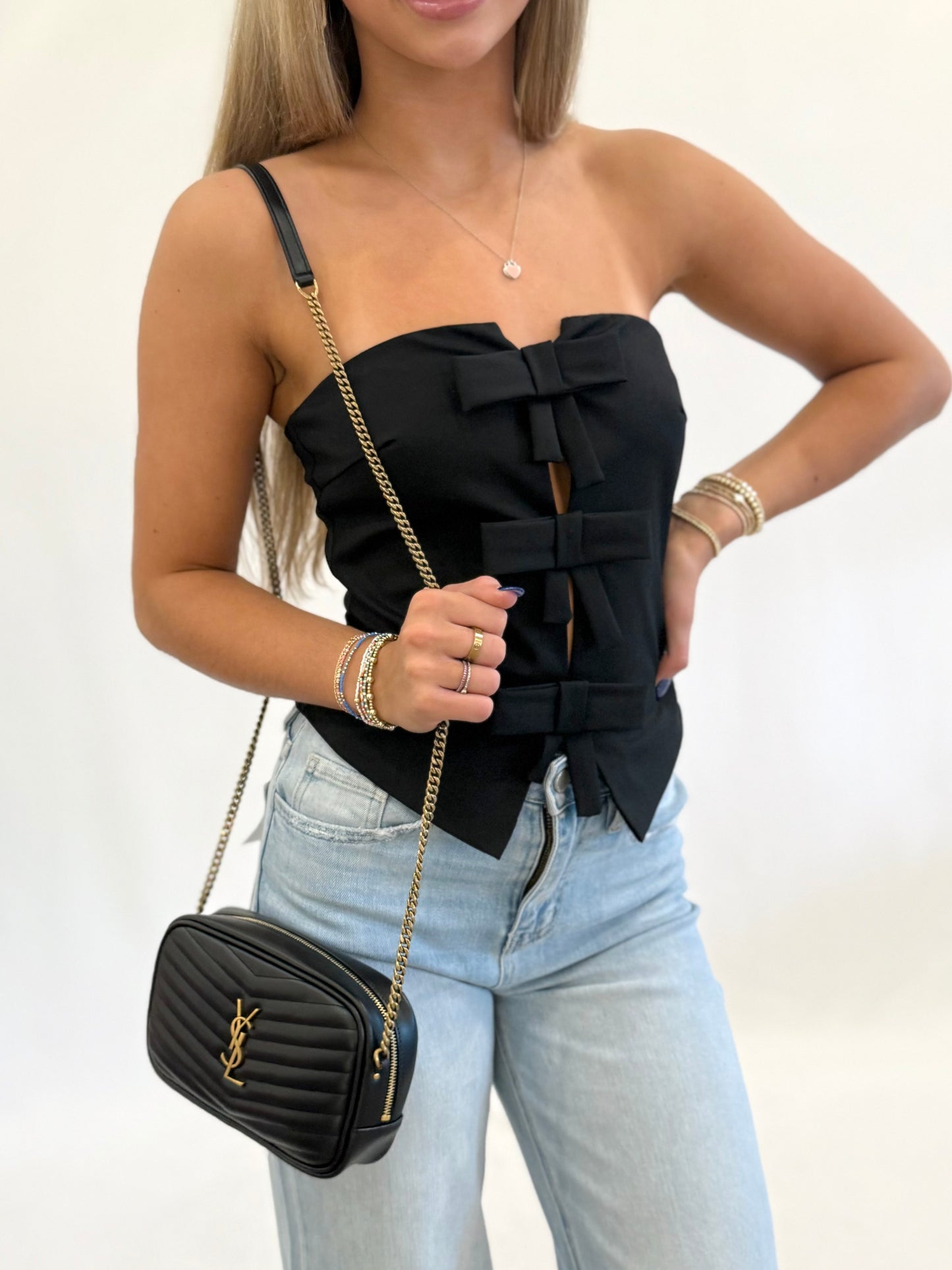 Black Bow Tube Top