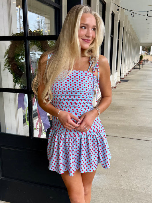 Powder Blue Polka Dot Mini