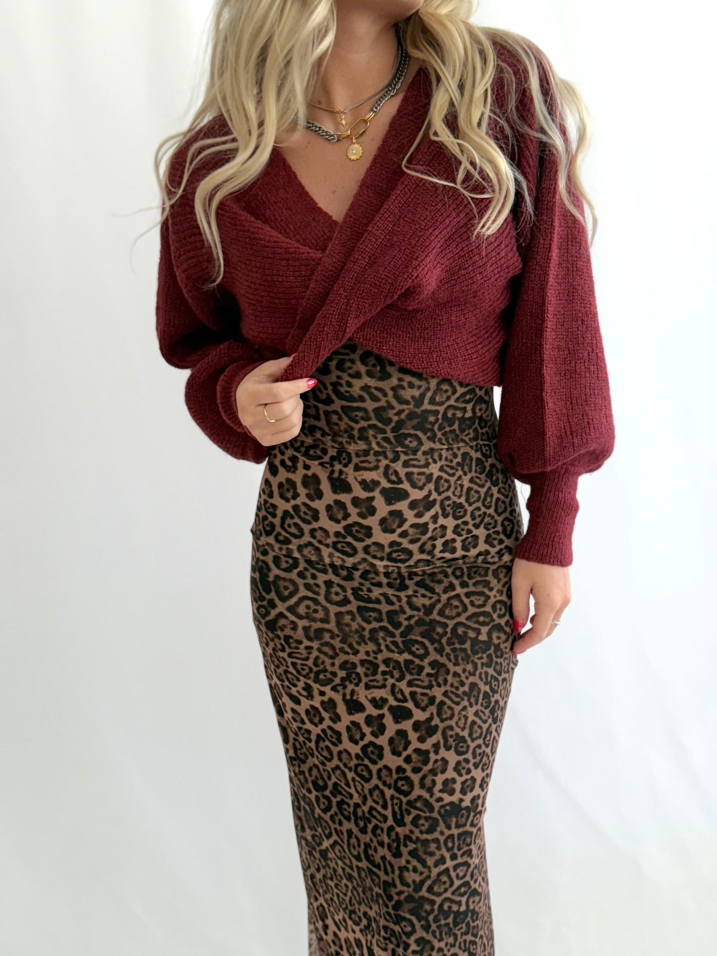 Mesh Leopard Long Dress