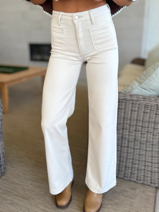 Dark Ecru Mini Patch Pocket Jean