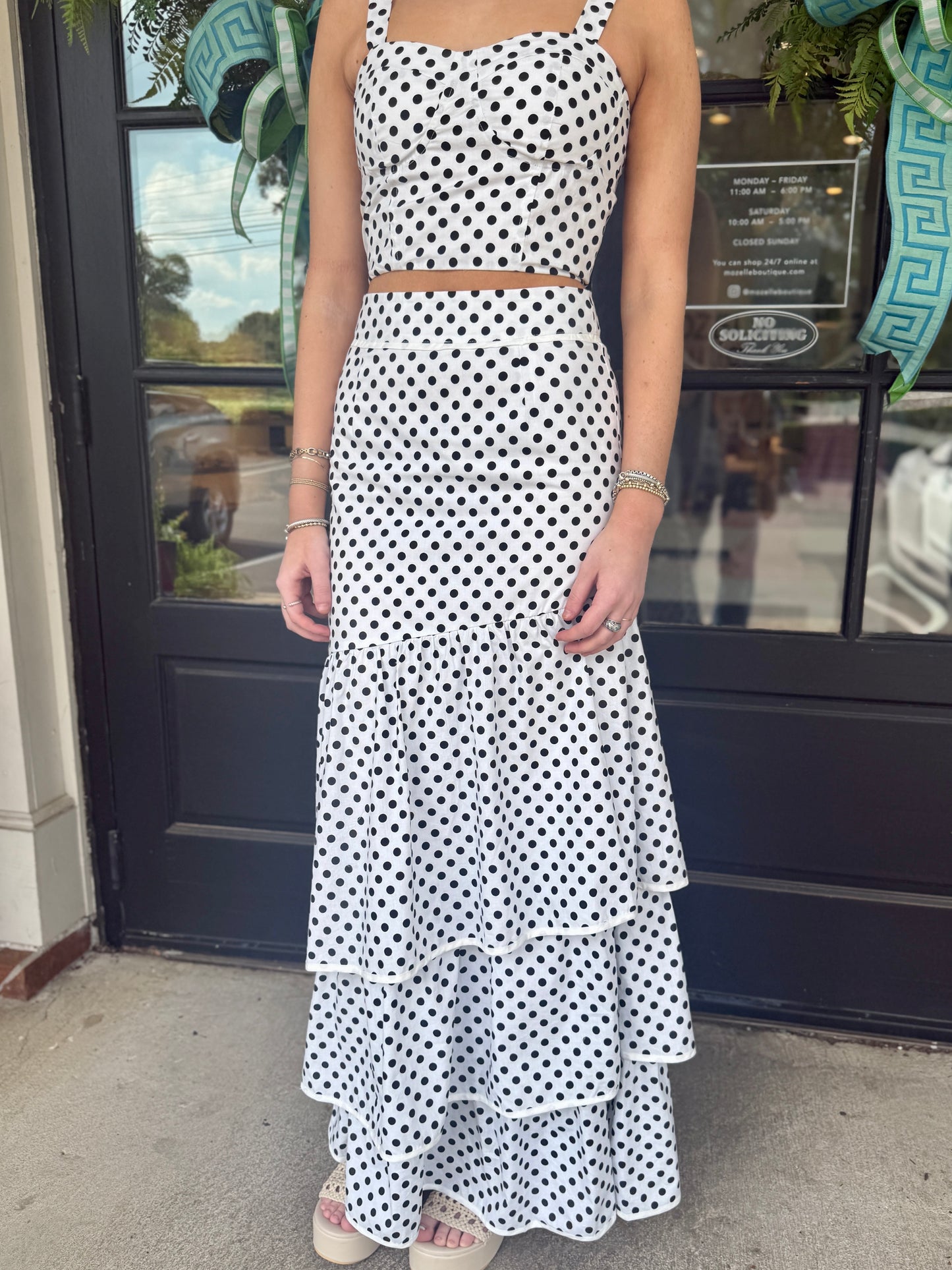 Classic Dot Tiered Skirt