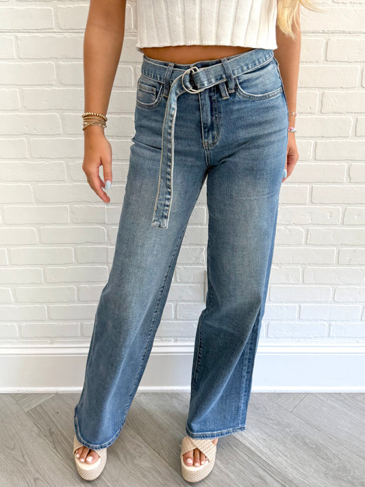 Dark Denim High Rise W/ Belt