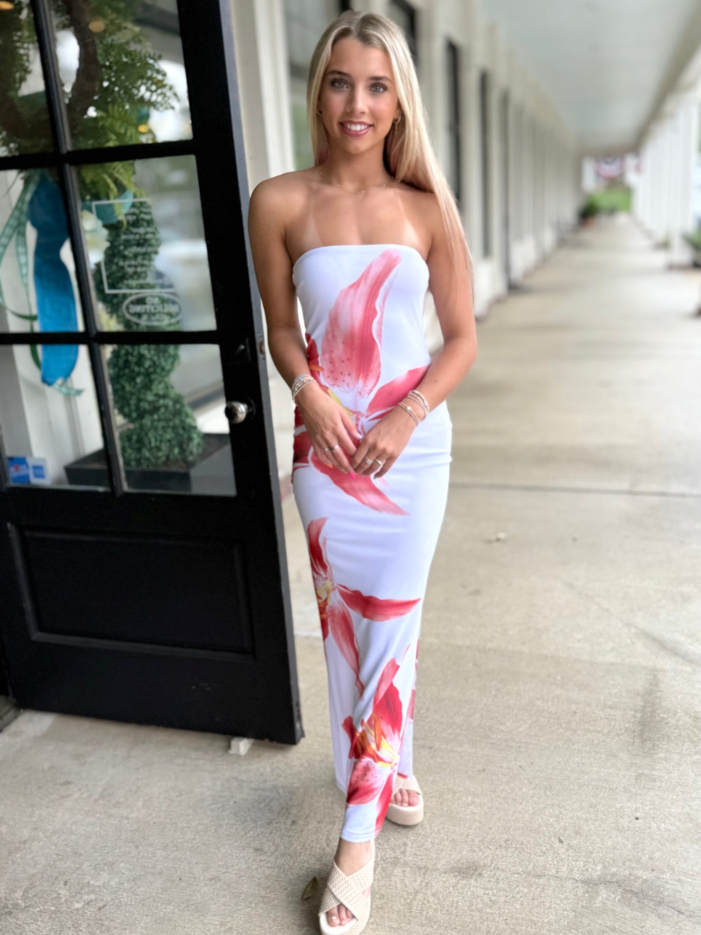 Off White Mesh Tube Maxi