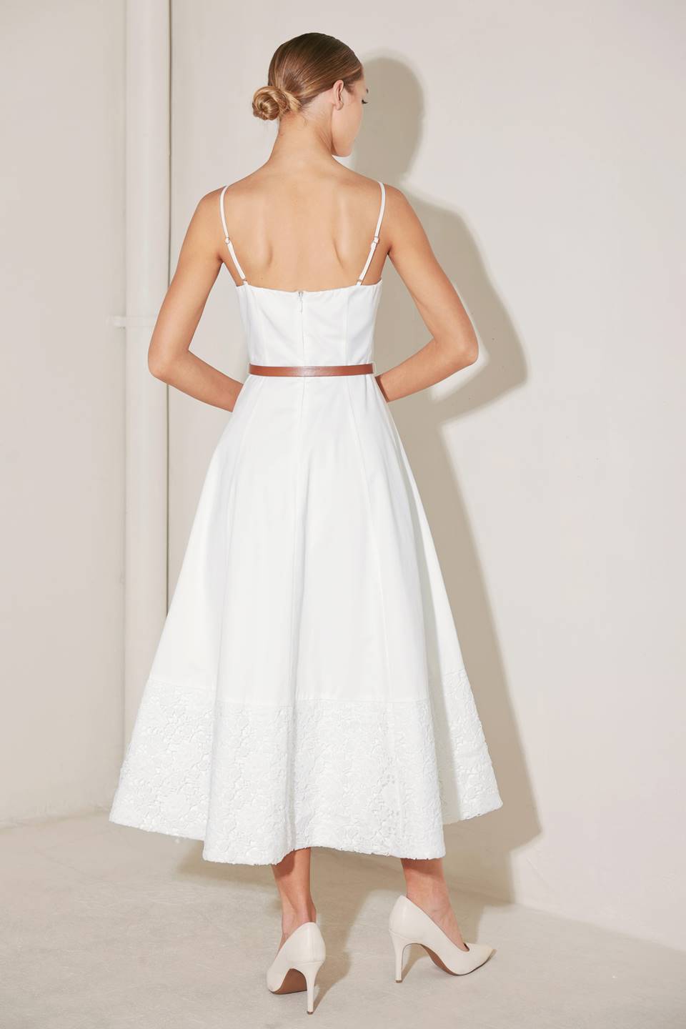 Delicate Icon Woven Midi Dress White / L Delicate Icon Woven Midi Dress White / L