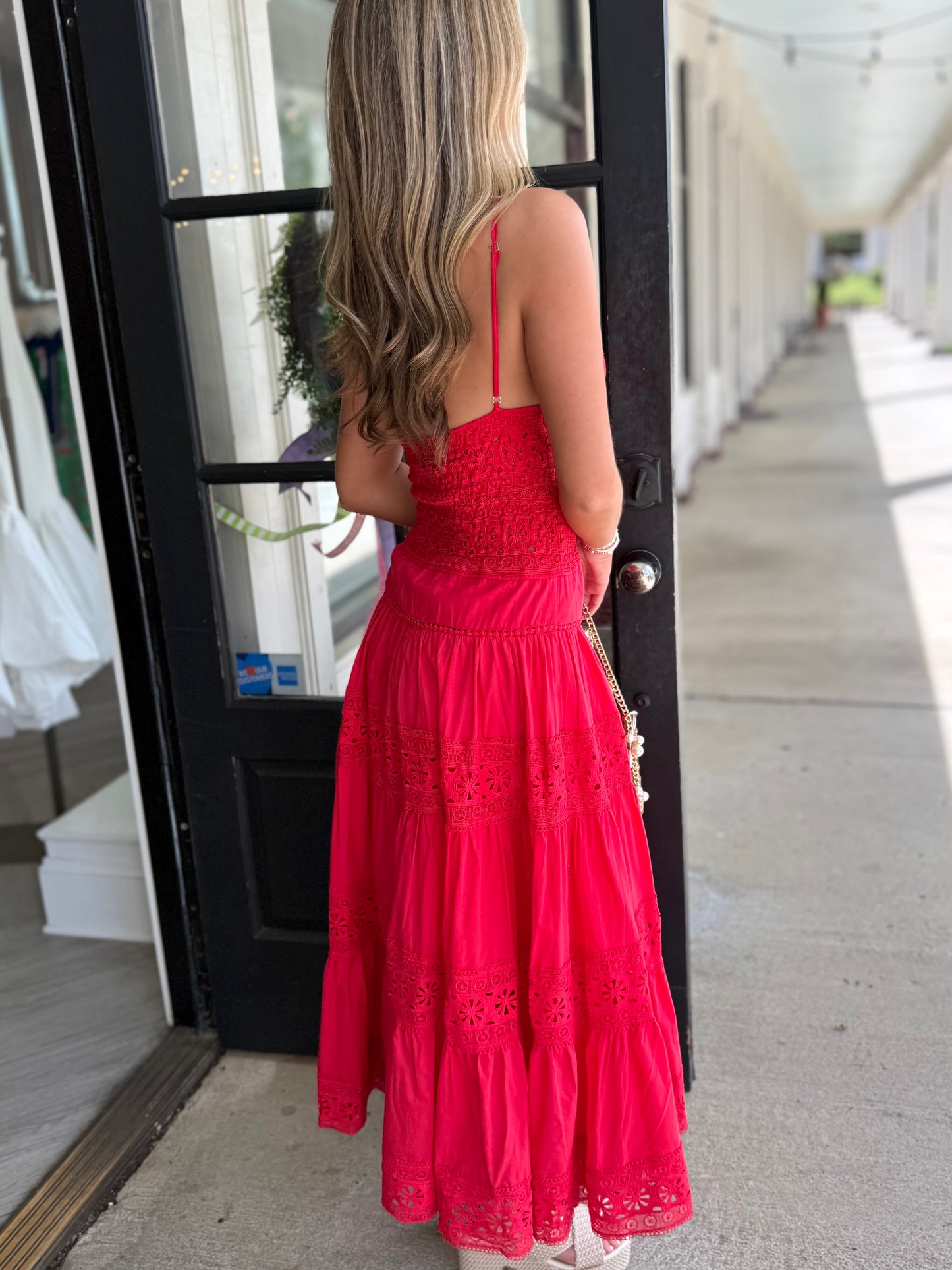 Floral Embossed Lace Midi