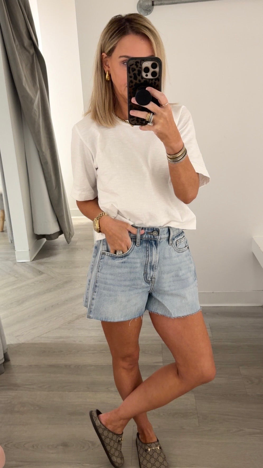 Medium Wash A-Line Short