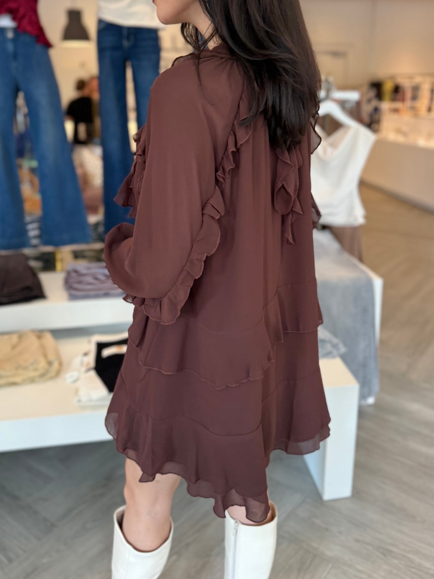 Brown Chiffon Cape Mini
