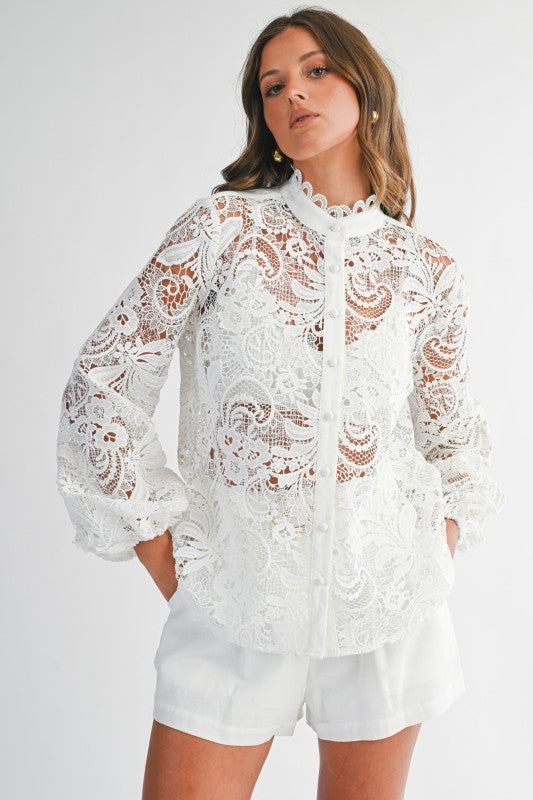 Off White Lace Blouse
