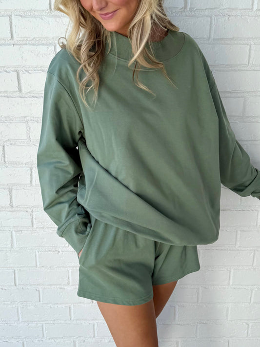 Olive Sweat Shorts