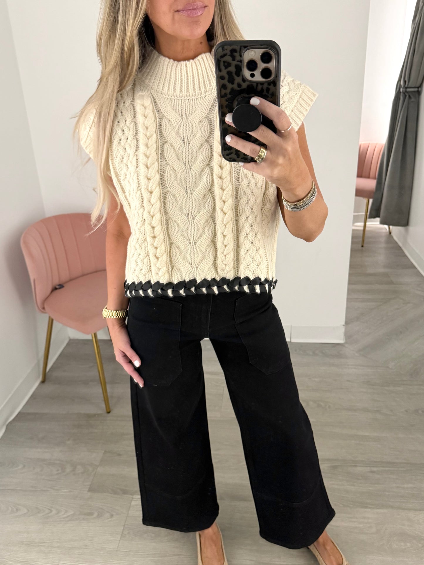 Cream Cable Knit Sweater