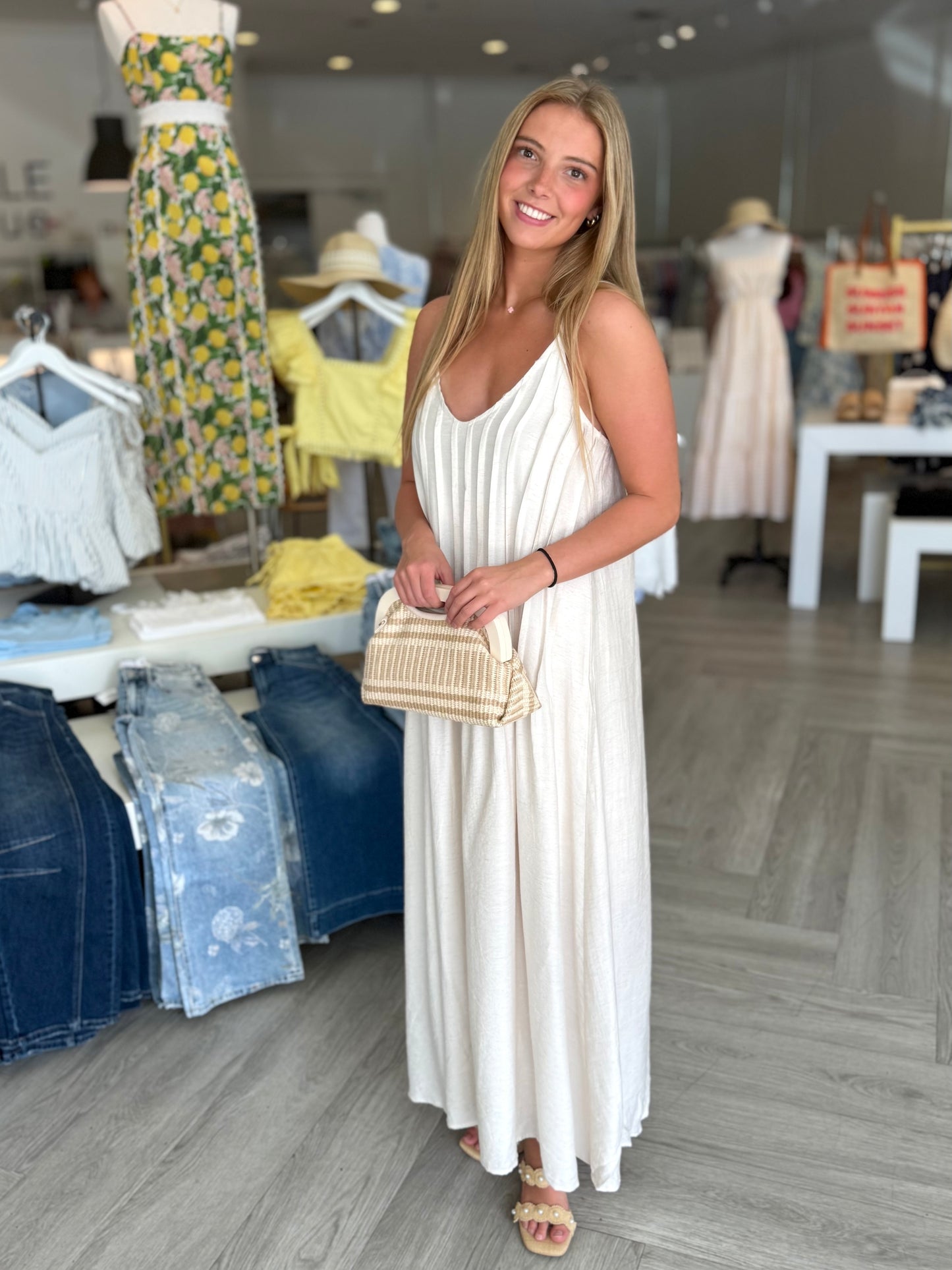 Pleat Maxi Dress
