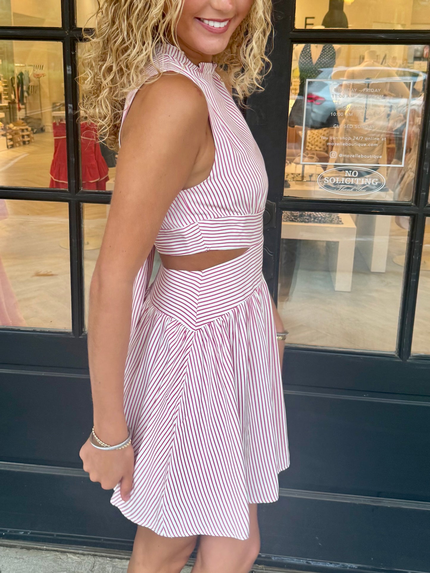 Fuchsia Stripe Cutout Mini