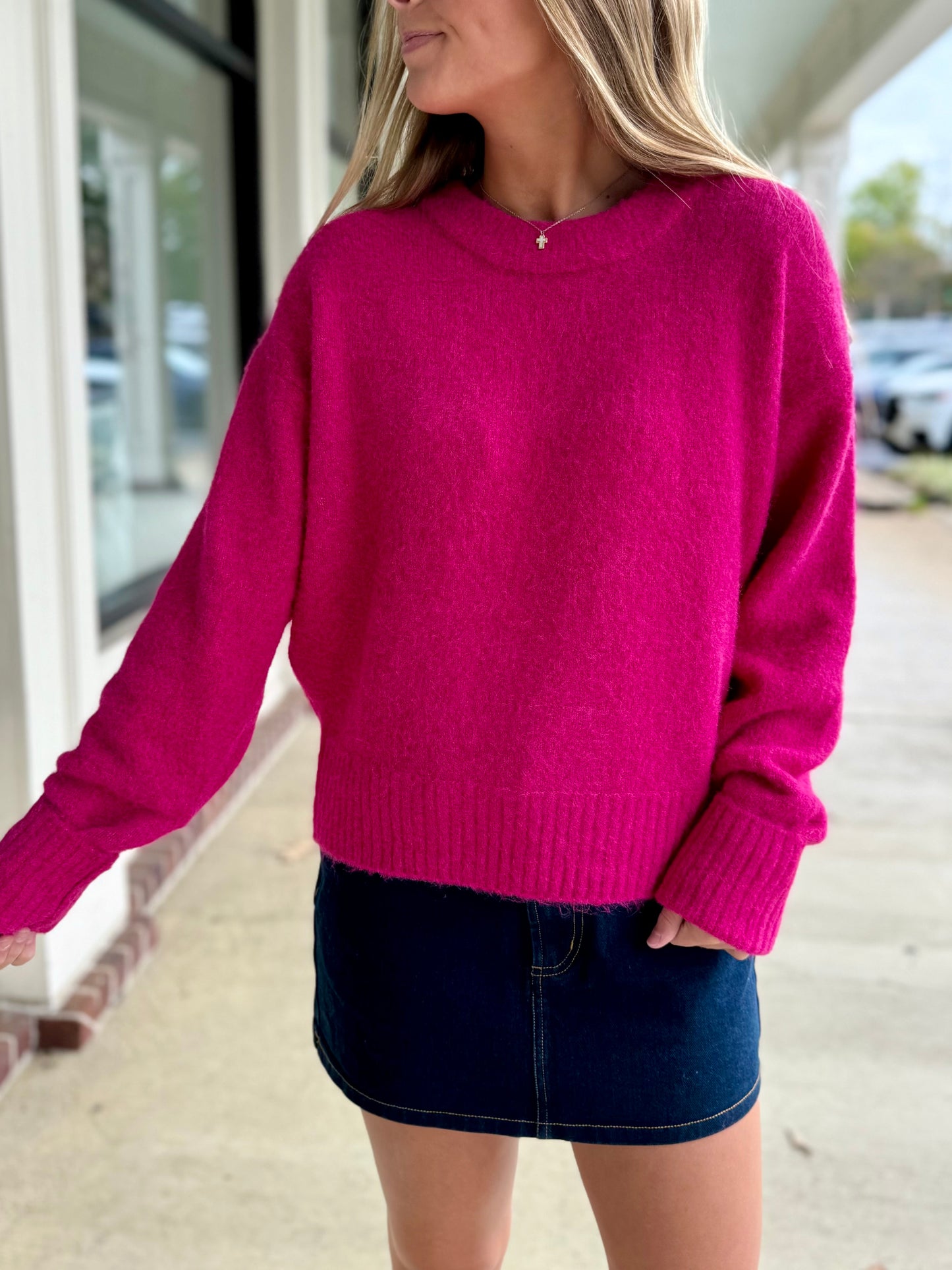 Pink Oversized Fuzzy Sweater