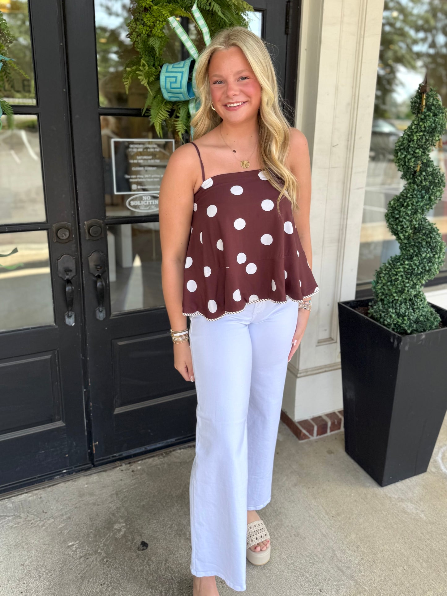 Polka Dot Bow Top (2 colors)