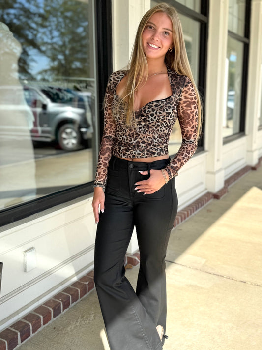 Leopard Sheer Long Sleeve