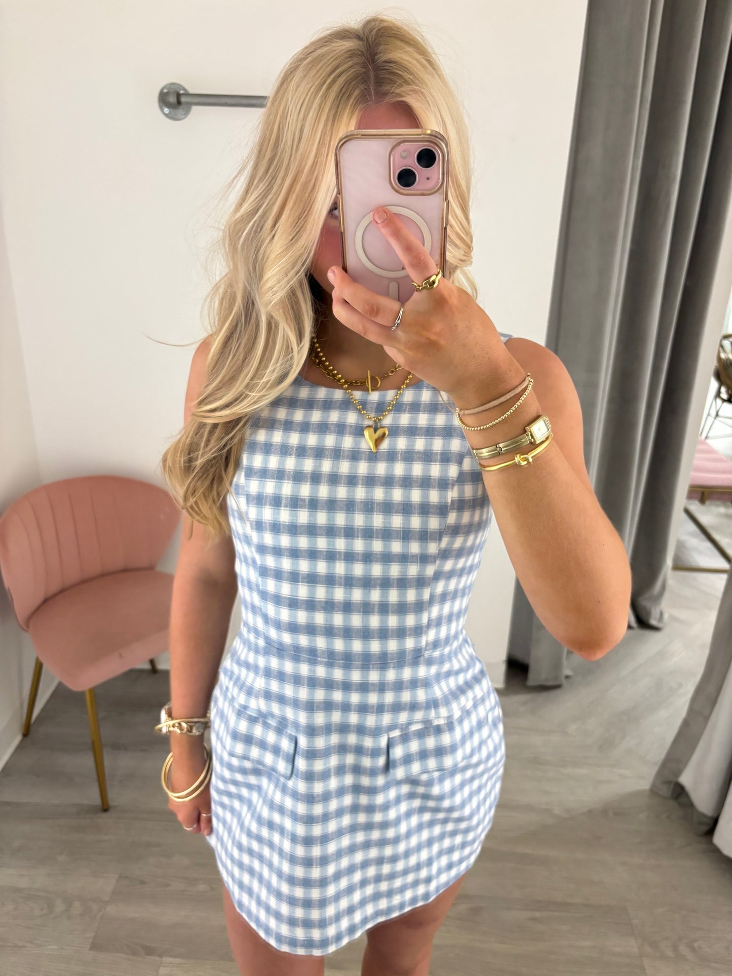 Blue Checker Pocket Mini