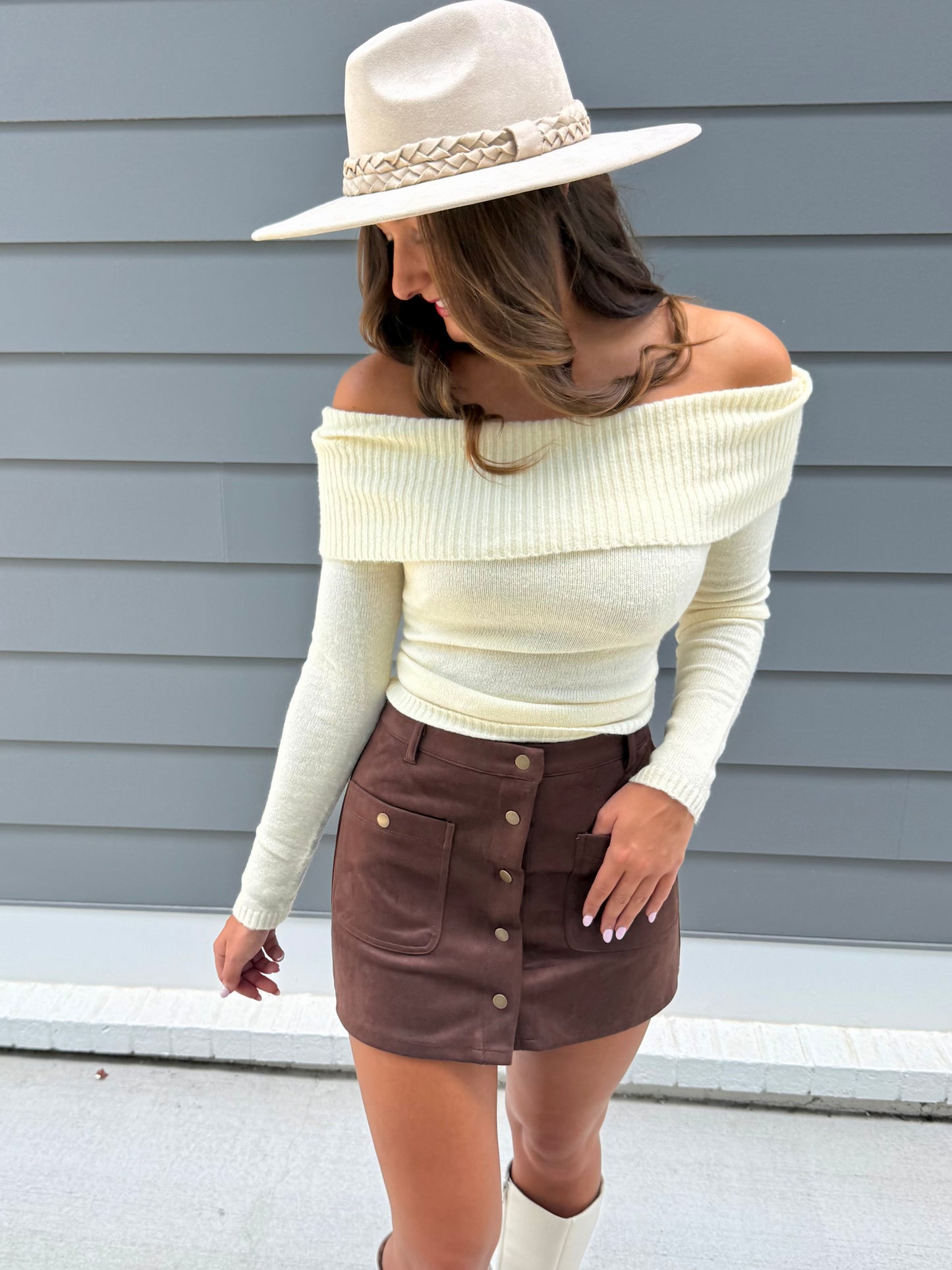 Fold Over L/S Sweater