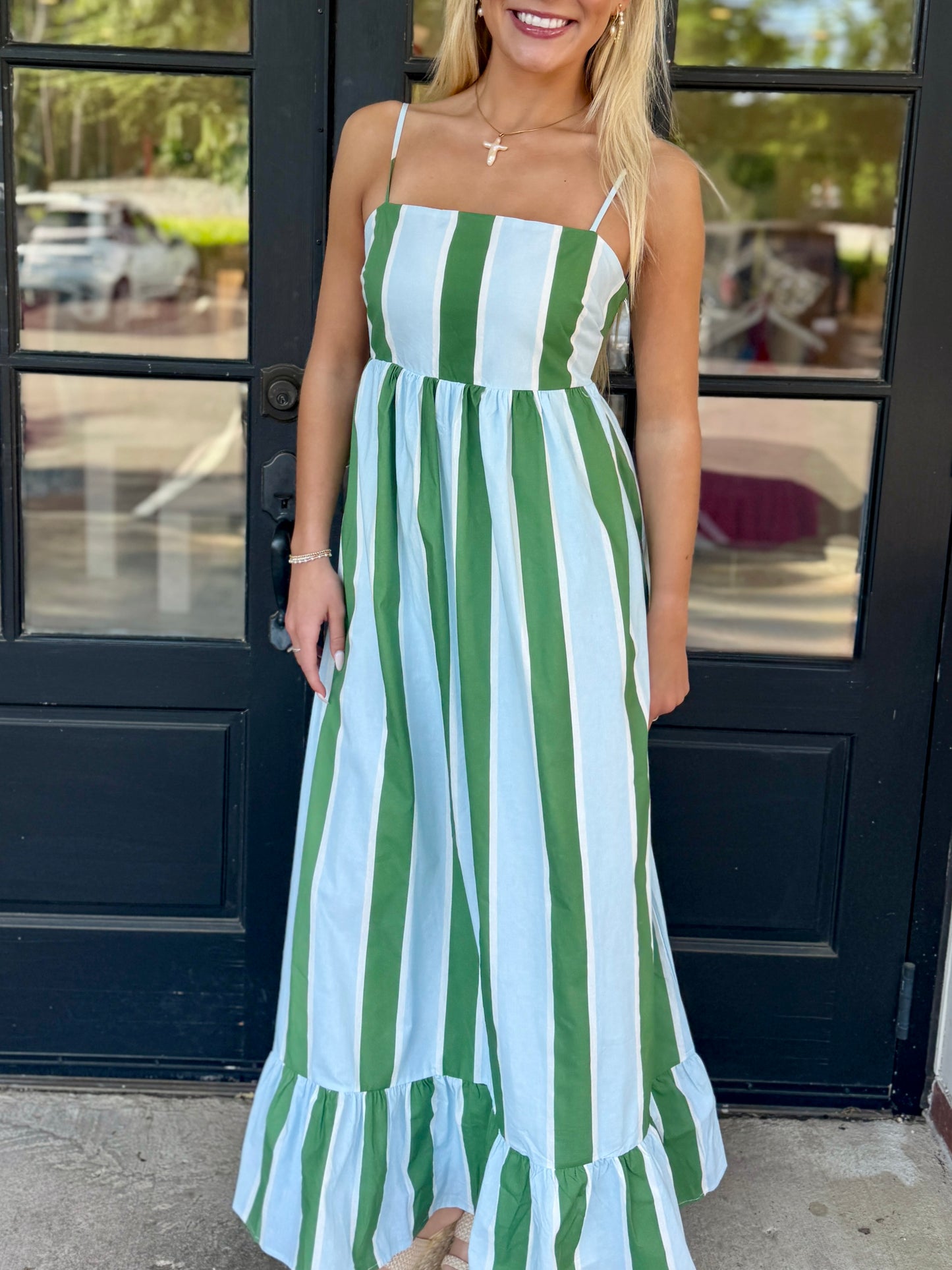 Green/Blue Striped Maxi