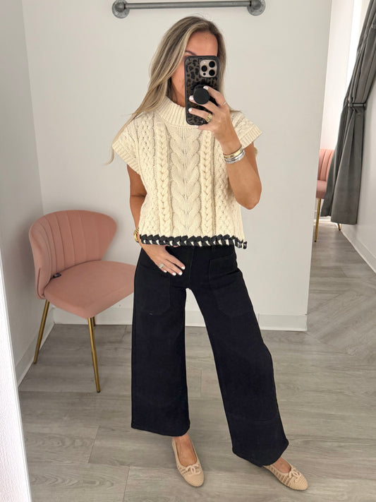 Cream Cable Knit Sweater