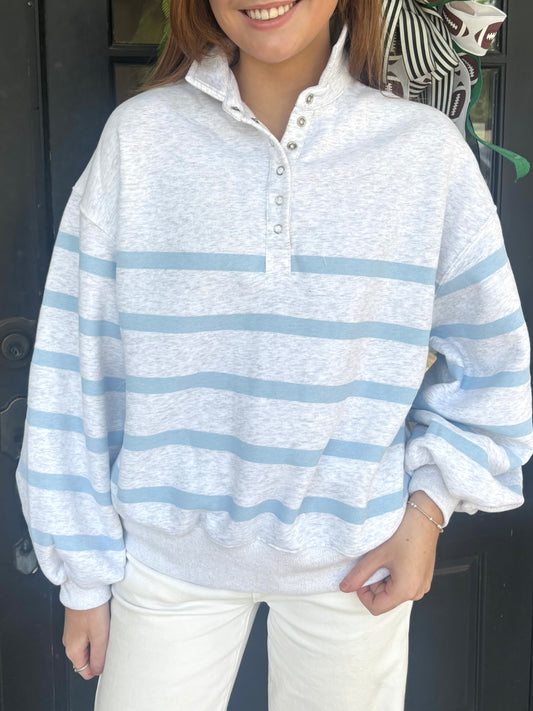 Striped Piper Snap Sweater