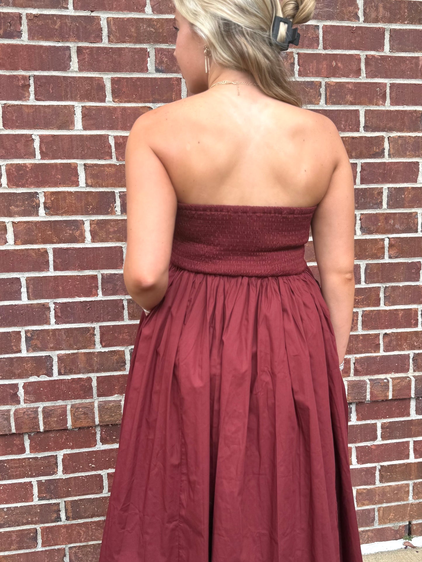 Maroon Corset Tool Midi