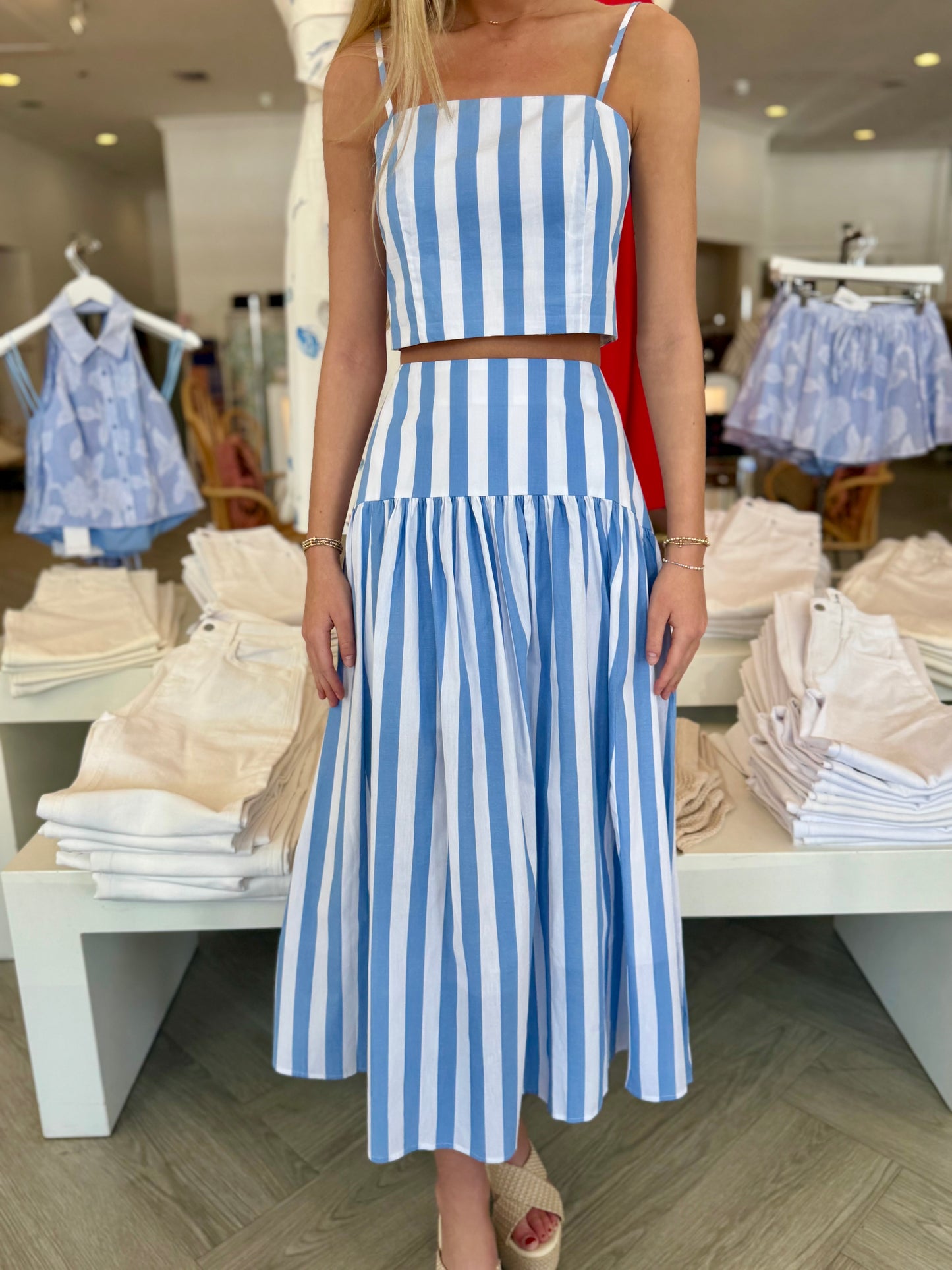 Baby Blue Stripe Skirt
