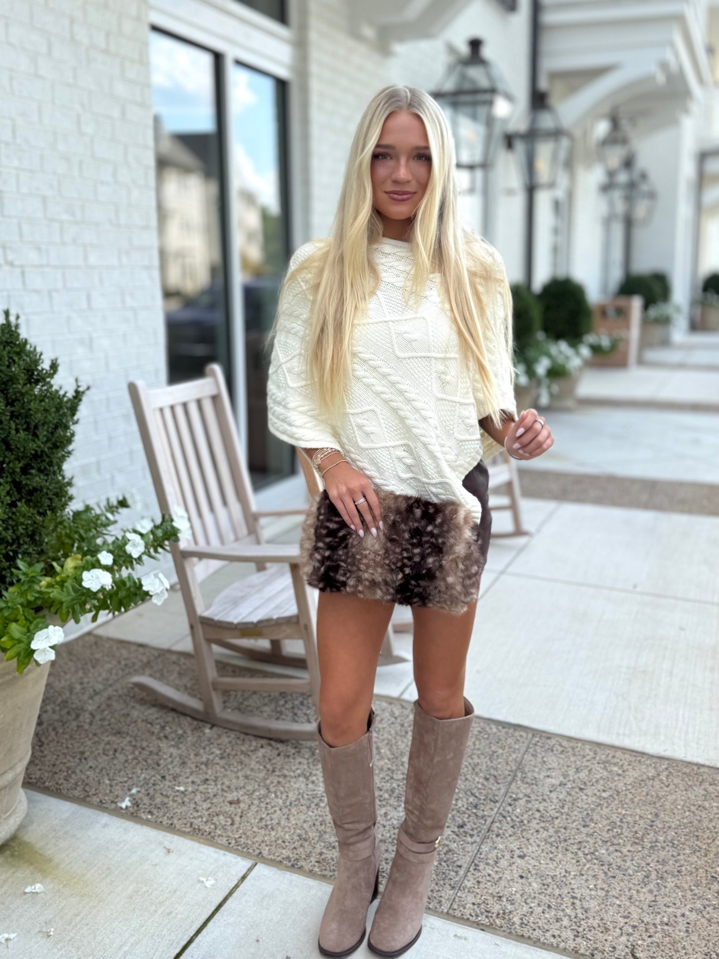 Ivory Poncho Sweater