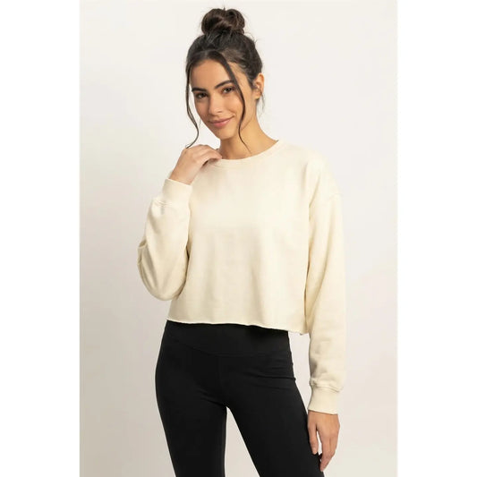 Raw Hem Cropped Pullover (2 colors)