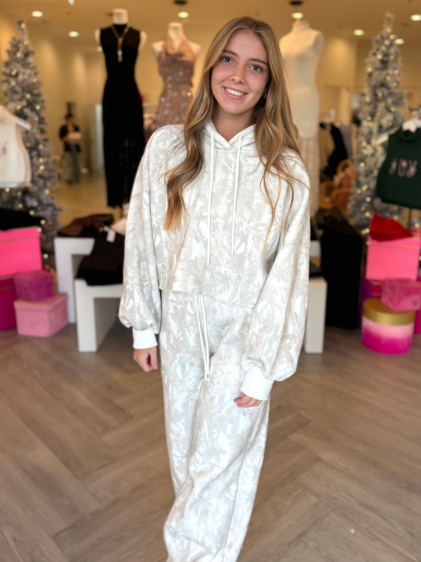 Light Camo Cropped Hoodie