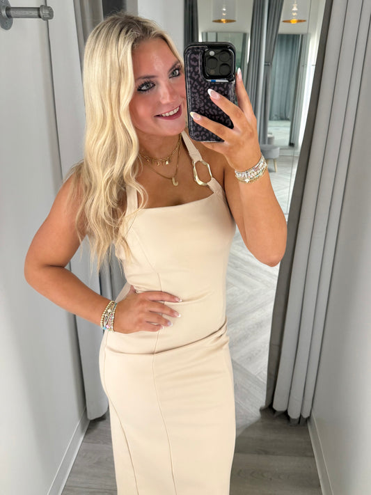 Gold Hardware Halter Dress (2 colors)