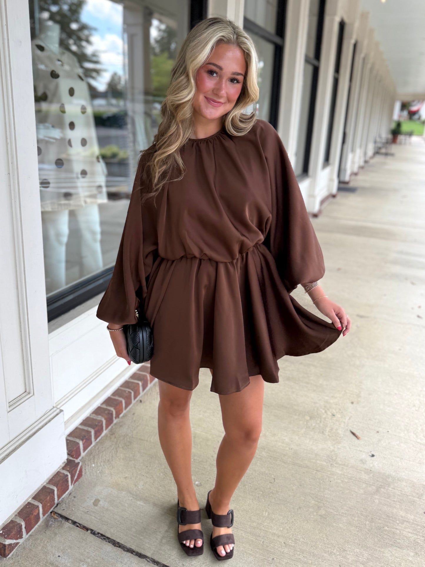 Chocolate Puff Sleeve Mini