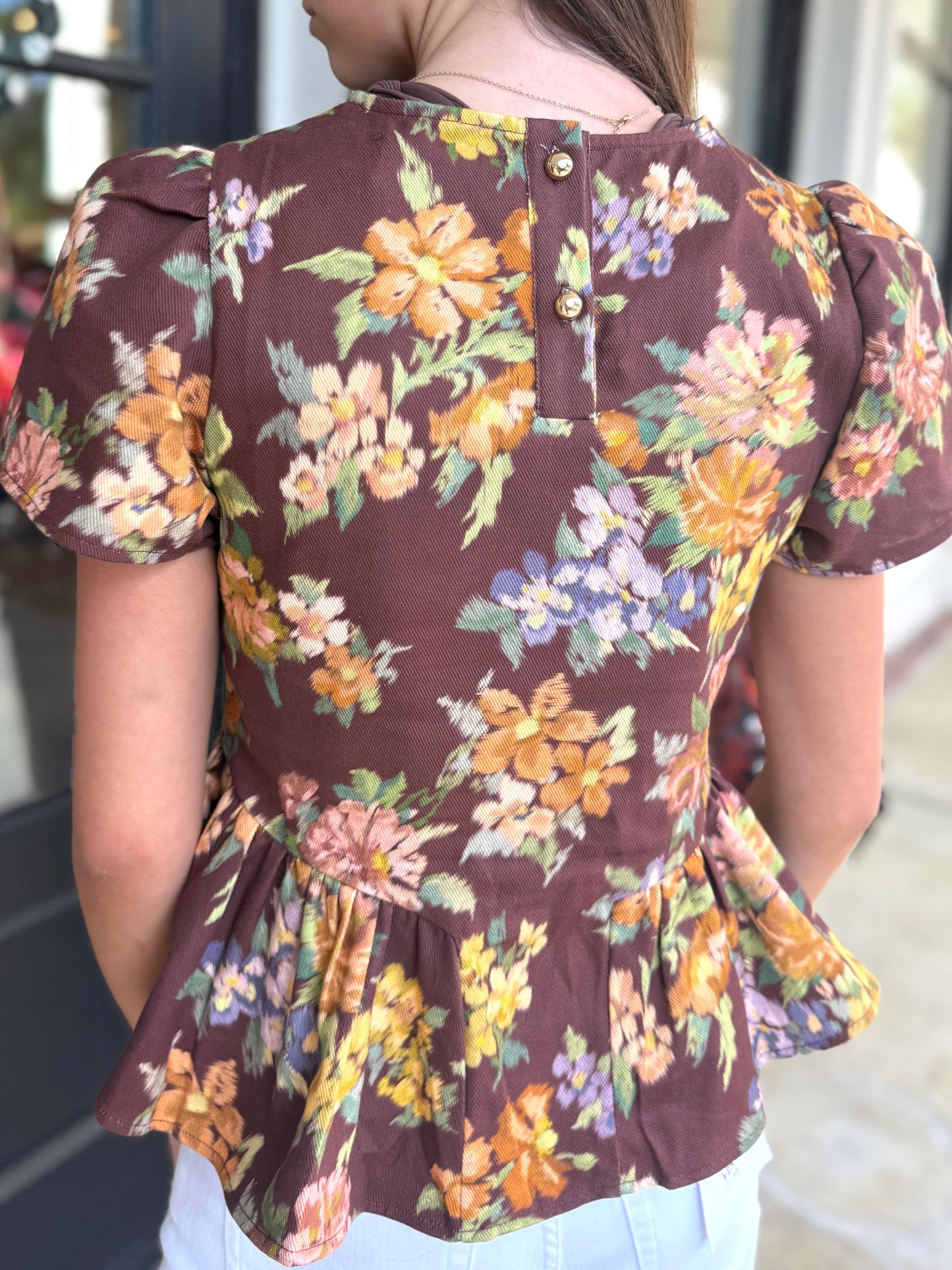 Plum Multi Floral Top