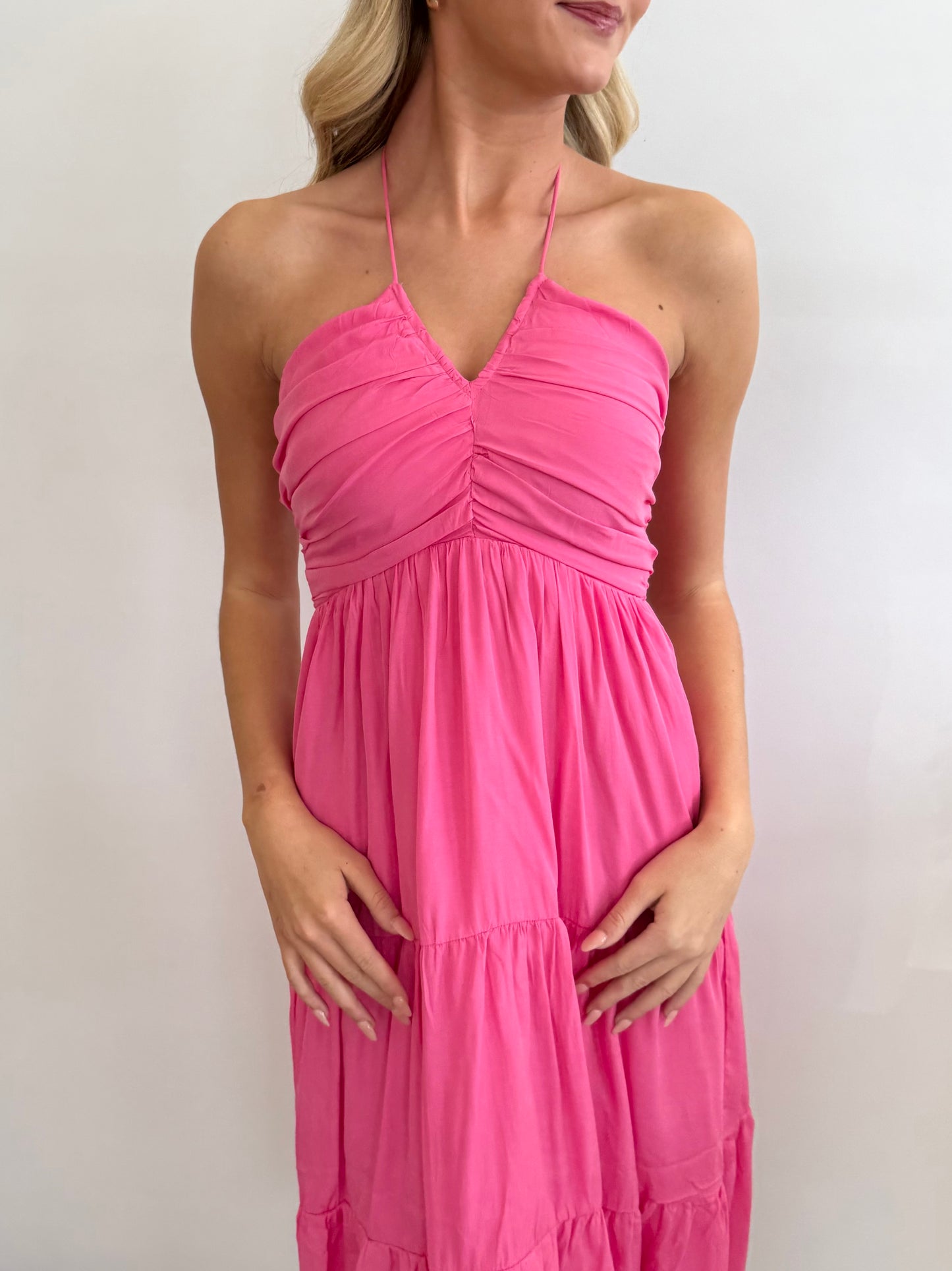 Ruched Halter Midi