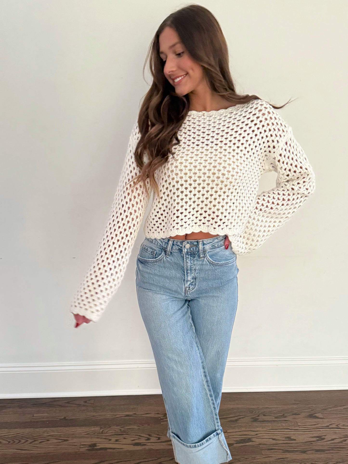 Cream Bell Sleeve Holy Top