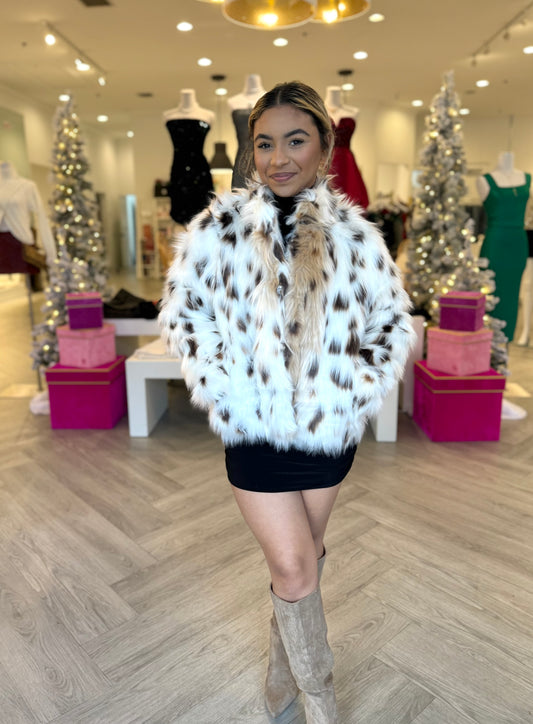 Animal Print Faux Fur Jacket