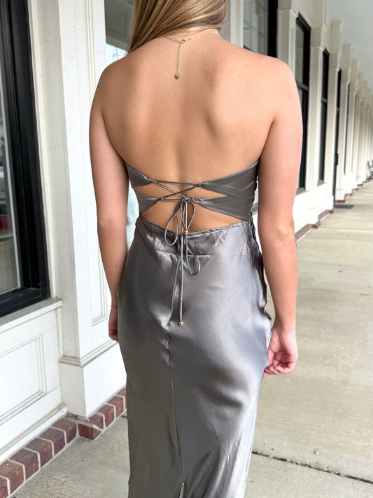 Charcoal Double Twist Dress