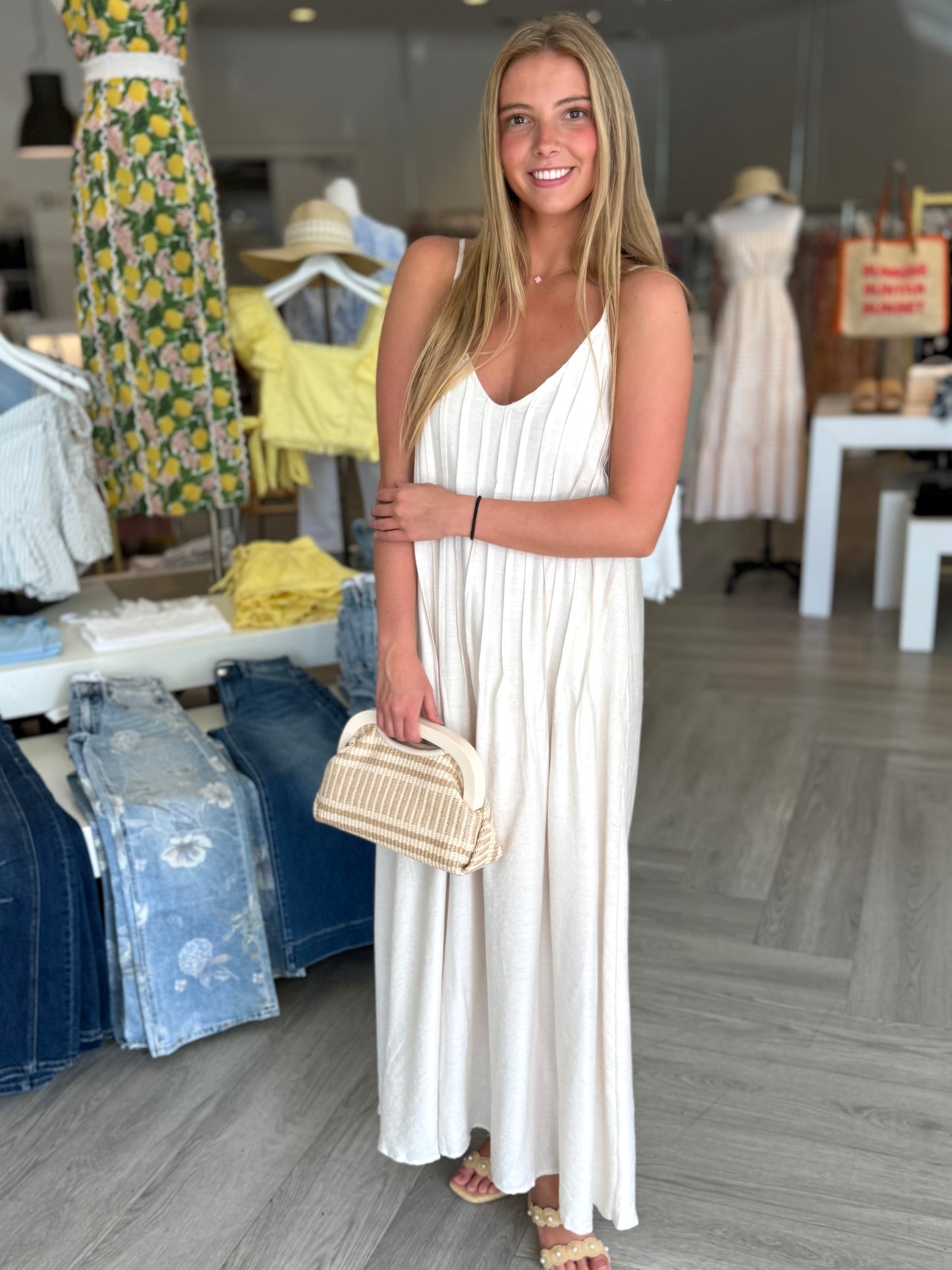 Pleat Maxi Dress