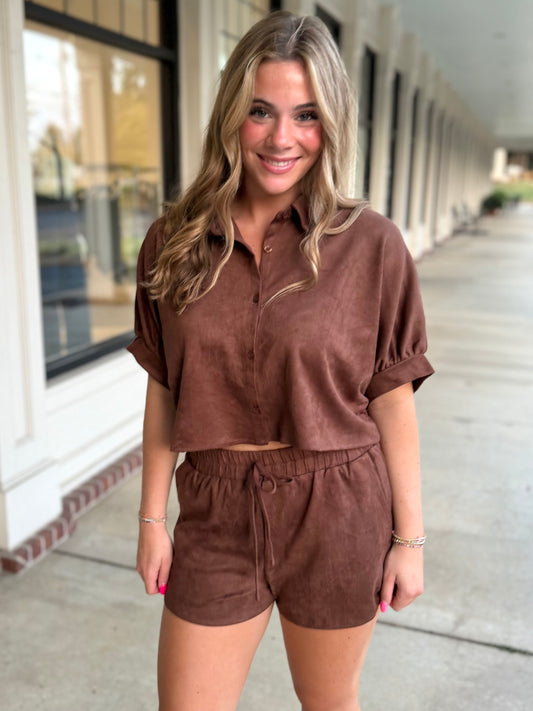 Expresso Suede Shirt