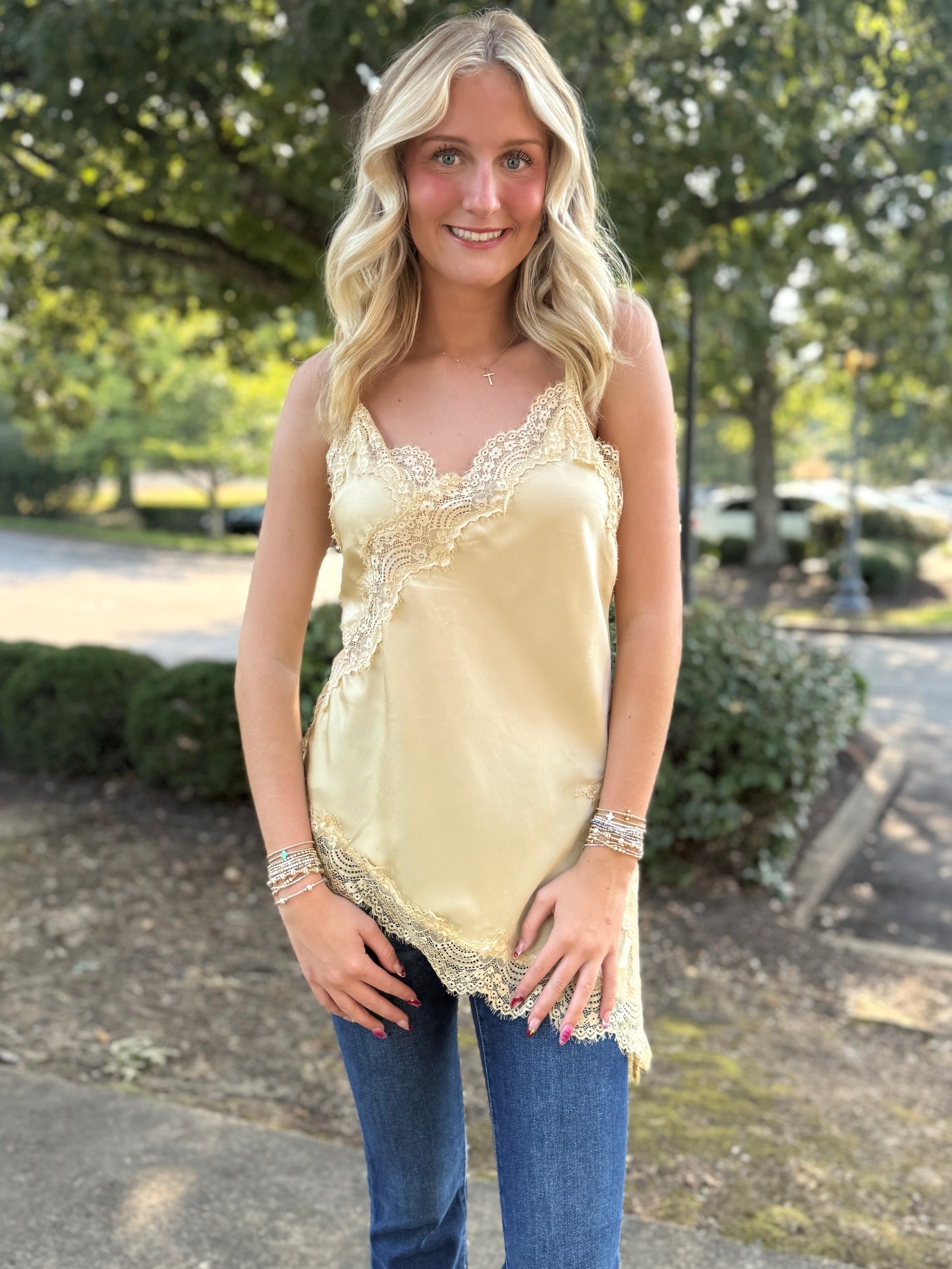 Yellow Lace Cami Top