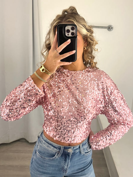 Pink Sequin Top