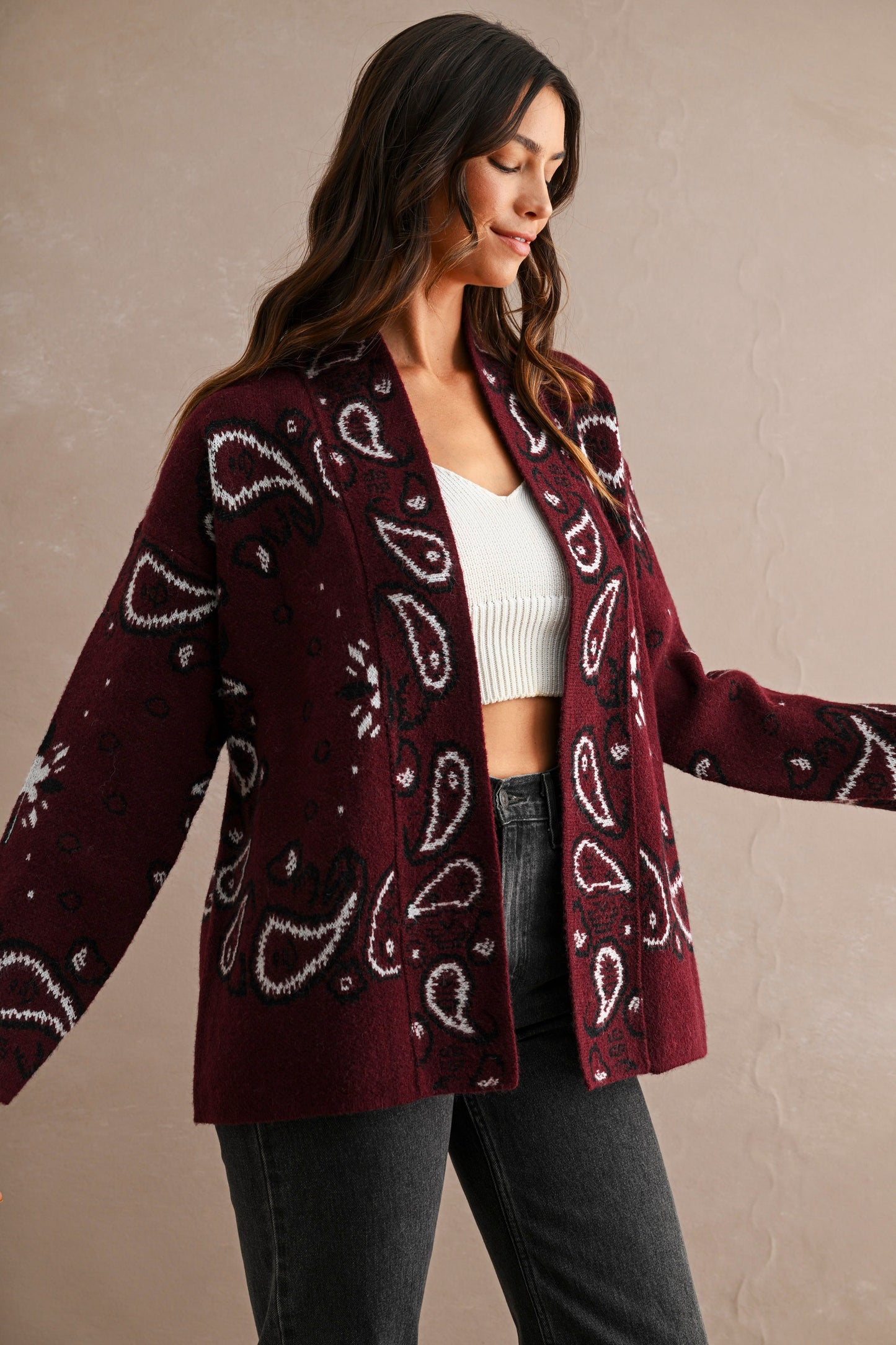 Paisley Pattern Cardigan (3 colors)